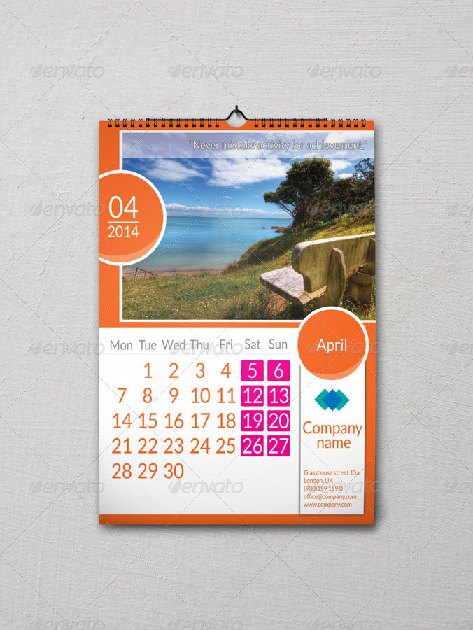 Wall Calendar , Print Templates GraphicRiver